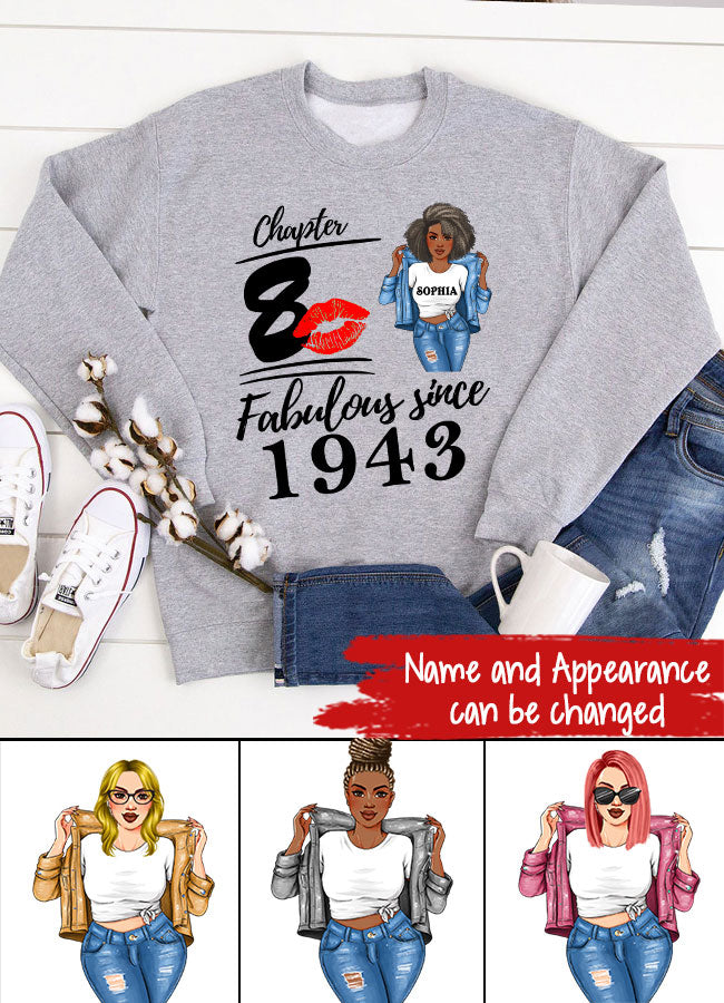 80th birthday shirts for her, Personalised 80th birthday gifts, 1943 t shirt, 80 and fabulous shirt, 80th birthday shirt ideas, gift ideas 80th birthday woman