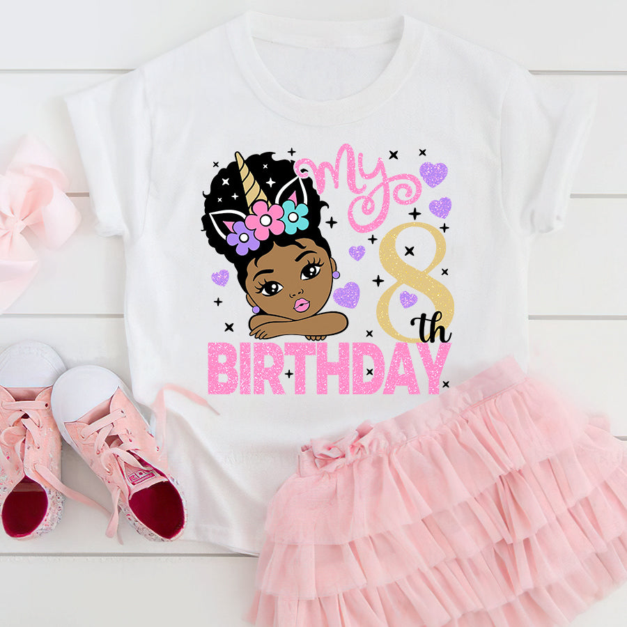 8 year old girl birthday shirt