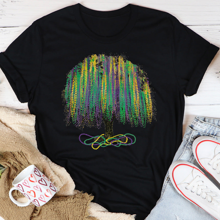 Mardi Gras Tree Shirt, Watercolor Mardi Gras Bead Tree, Mardi Gras Tee, Carnival Shirt, New Orleans Tee, NOLA Shirt, Fat Tuesday Shirt