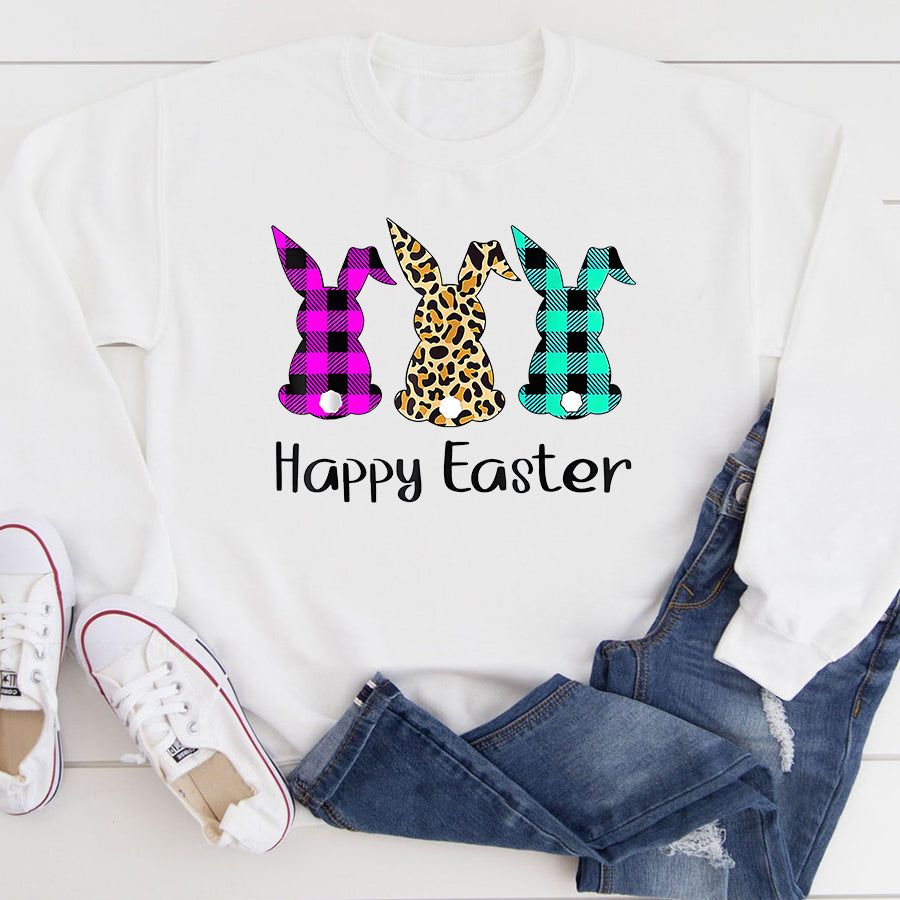 Easter Shirt Easter Leopard Bunny Rabbit Palm Sunday Girls Women T-Shirt Funny Easter Gift For Girls and Women