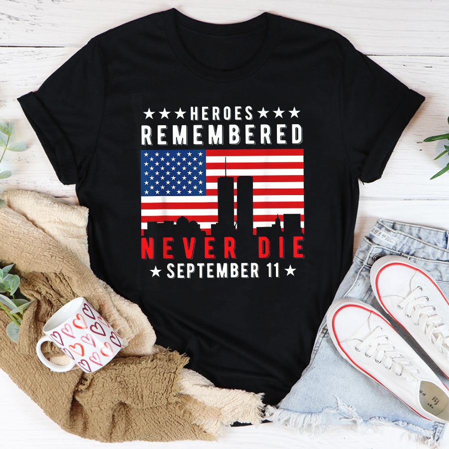 Patriot Day 2022 Shirt 911 Memorial Shirts Heroes Remember Legends Never Die T-shirt