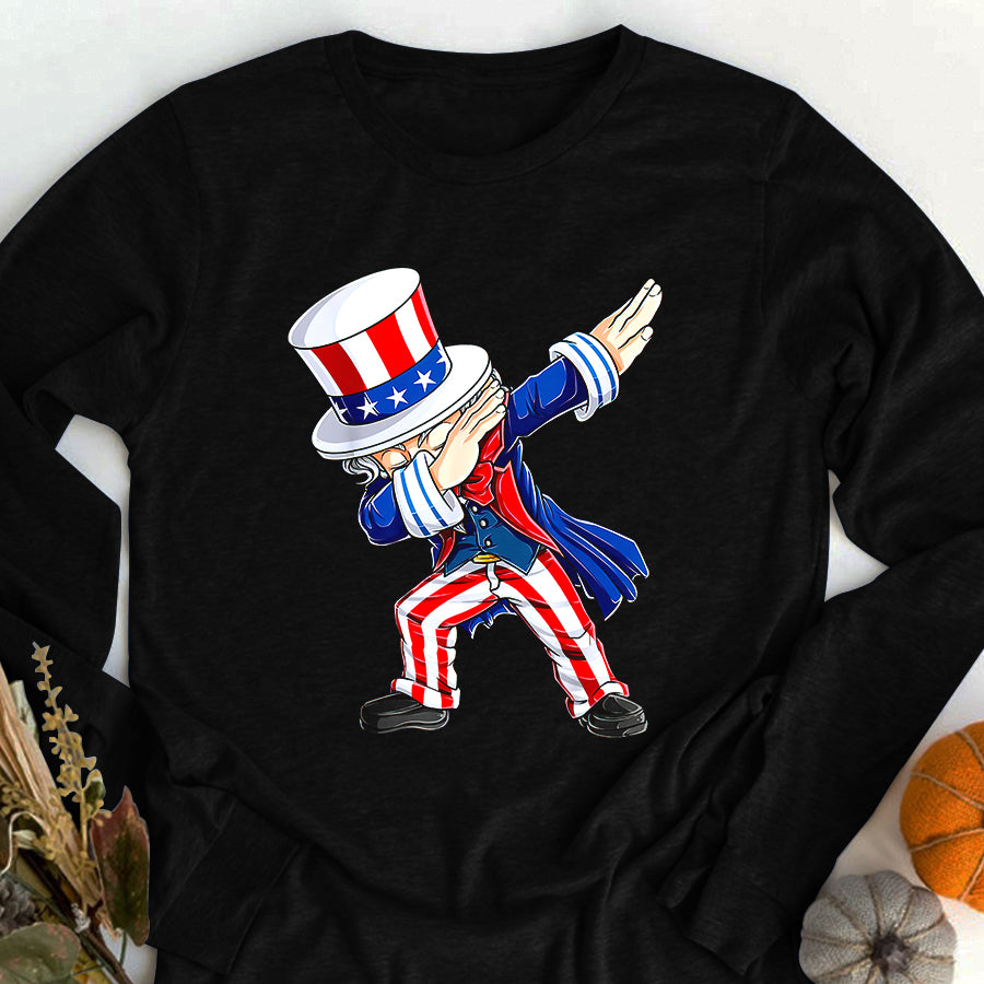 Independence Day Shirt Dabbing Uncle Sam 4th of July Men Funny Dab Dance T-Shirt