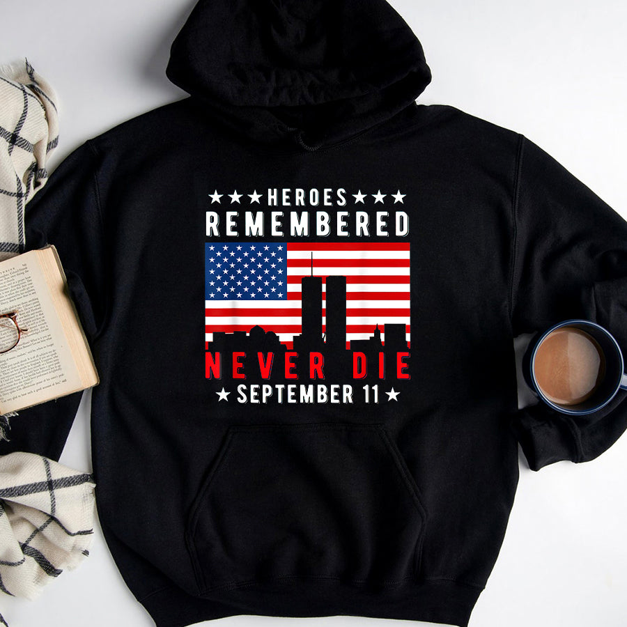 Patriot Day 2022 Shirt 911 Memorial Shirts Heroes Remember Legends Never Die T-shirt