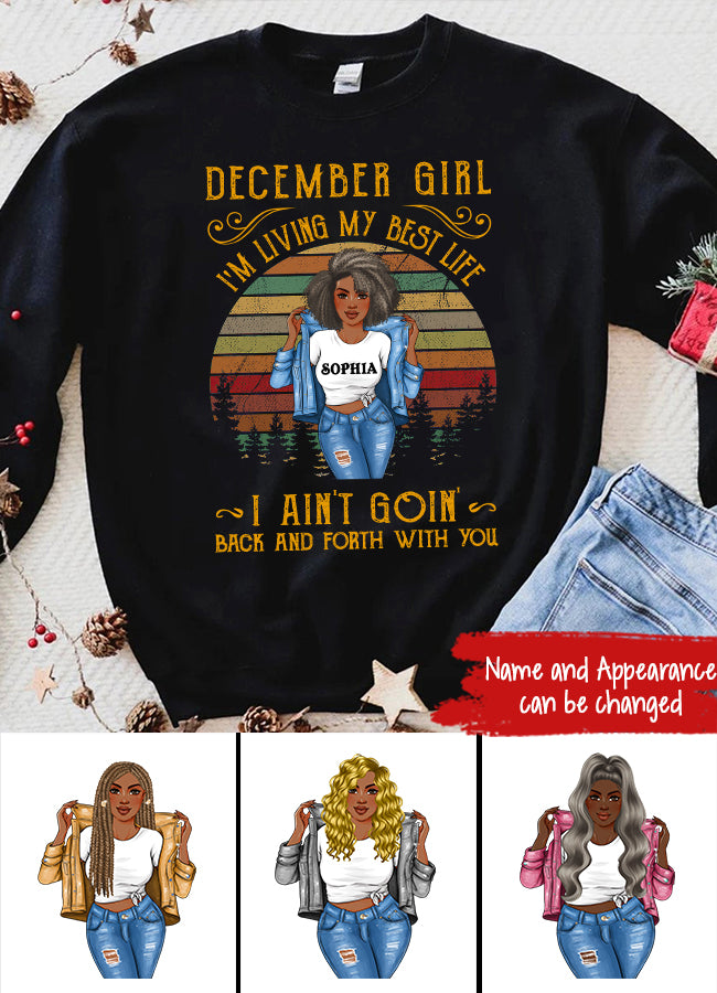 December birthday shirt, custom birthday shirt, Queens born in December, December Birthday Gifts For Afro Woman, December Birthday Gifts
