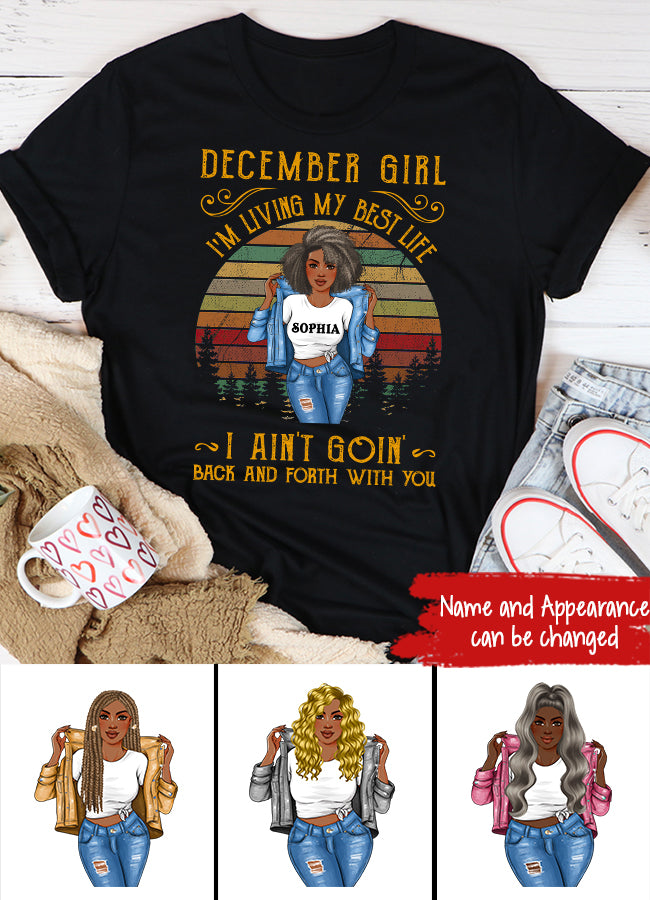 December birthday shirt, custom birthday shirt, Queens born in December, December Birthday Gifts For Afro Woman, December Birthday Gifts