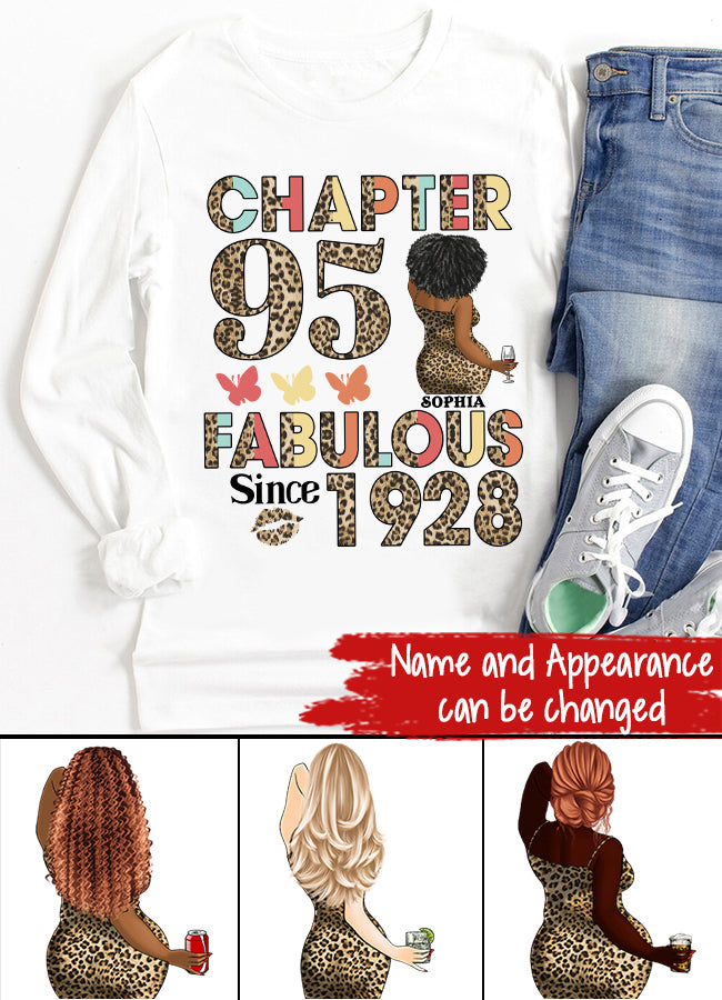 Chapter 95, Fabulous Since 1928 95th Birthday Unique T Shirt For Woman, Custom Birthday Shirt, Her Gifts For 95 Years Old , Turning 95 Birthday Cotton Shirt