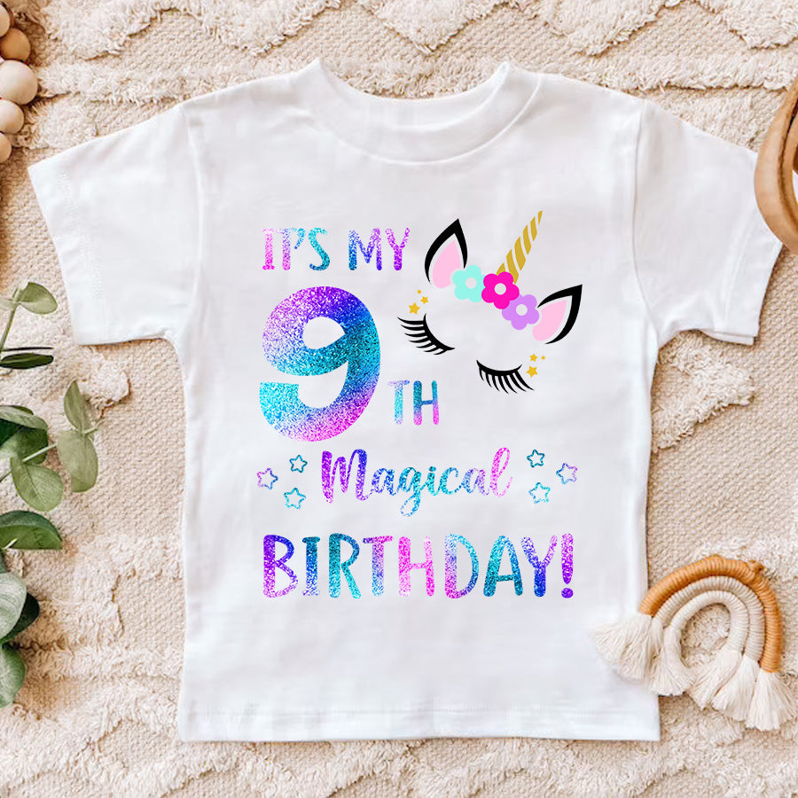 9th Birthday Shirt, Girl, 9th birthday shirt ideas, Shirts for 9 year olds, Cute birthday shirt ideas, Best t shirts 2021, Baby Shirt