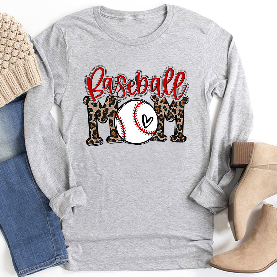 Baseball Mom Shirt Leopard Baseball Mom Game Day Vibes T-ball Mom Mother&#39;s Day T-Shirt Mother Day Shirts