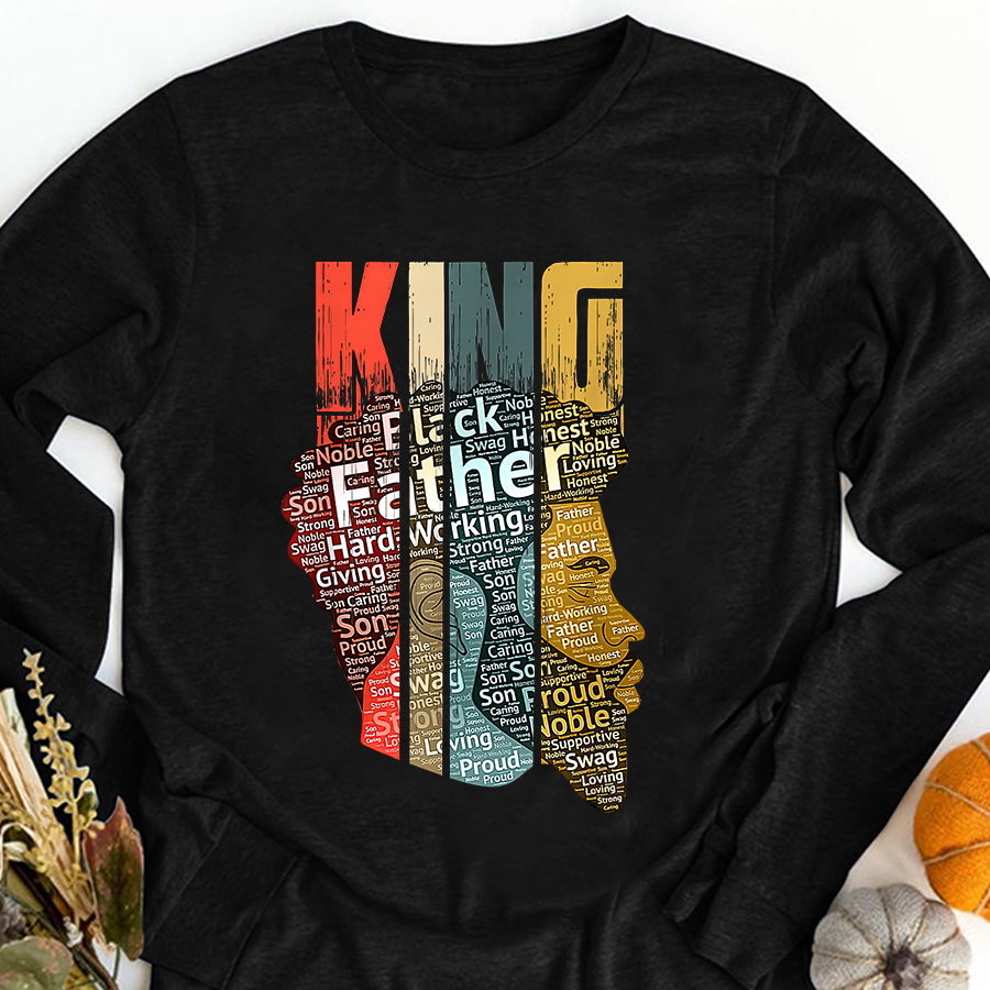 Father Day Shirt Funny Father Day Shirt Mens Strong Black King t Shirt African American Tee Natural Afro T-Shirt
