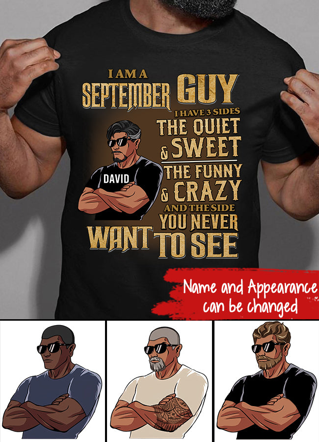 September Birthday Shirt, Custom Birthday Shirt, A Black King was born in September, September Birthday Shirts For Man, September Birthday Gifts