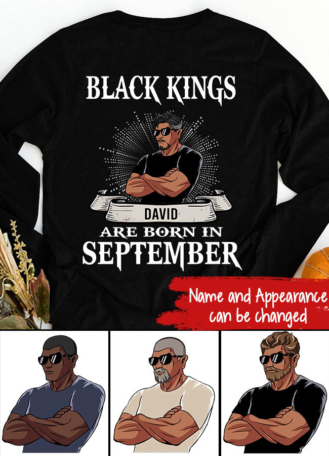 September Birthday Shirt, Custom Birthday Shirt, A Black King was born in September, September Birthday Shirts For Man, September Birthday Gifts