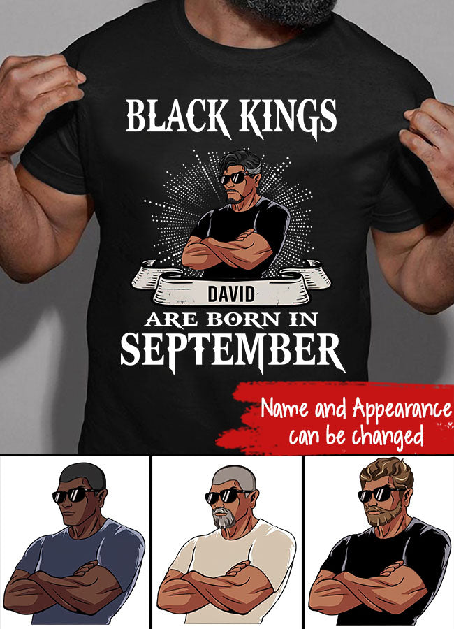 September Birthday Shirt, Custom Birthday Shirt, A Black King was born in September, September Birthday Shirts For Man, September Birthday Gifts