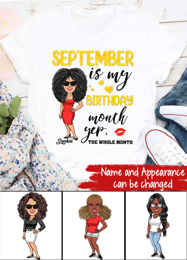 September Birthday Shirt, Custom Birthday Shirt, Queens Are Born In September, September Birthday Shirts For Woman, September Birthday Gifts
