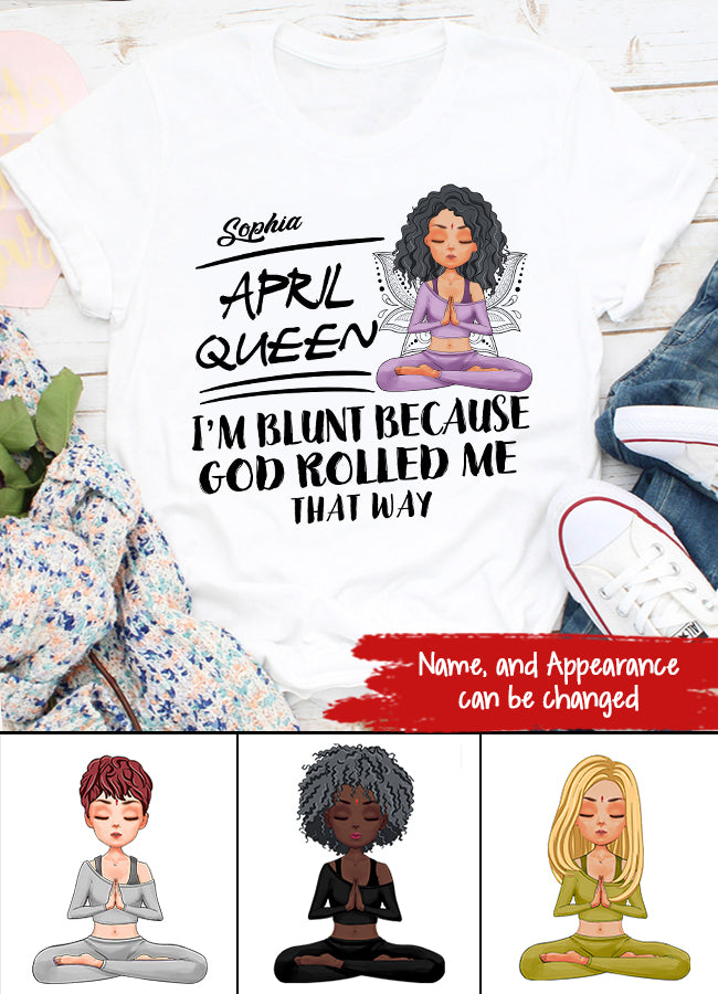 April Birthday Shirt, Custom Birthday Shirt, Queens Born In April, April Birthday Gifts, April Queen shirt, April Birthday Shirts For Woman, Her Birthday Gifts For April, Gift For Yoga Lover