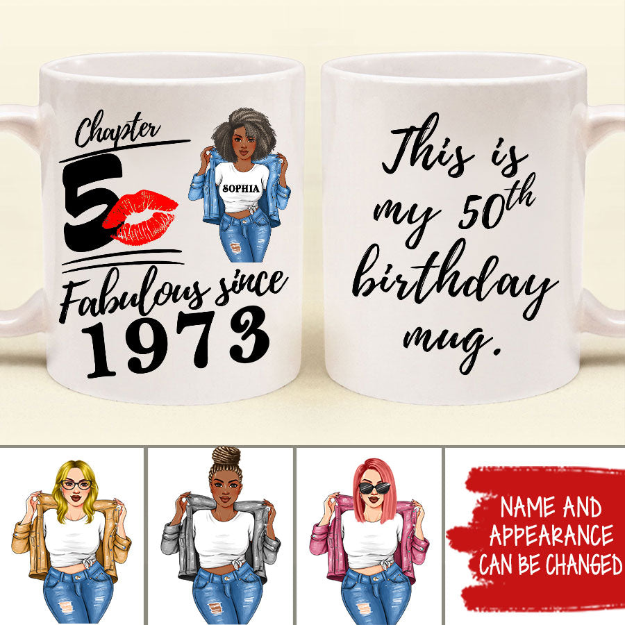 Personalised 50th birthday mug, Happy Birthday Mug, birthday mugs with photos, 50th birthday mug,  birthday gift cup with photo, coffee mug for birthday gift, happy birthday cup with name and photo