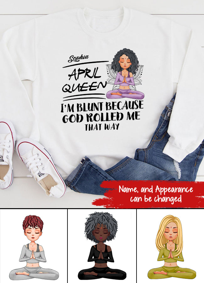 April Birthday Shirt, Custom Birthday Shirt, Queens Born In April, April Birthday Gifts, April Queen shirt, April Birthday Shirts For Woman, Her Birthday Gifts For April, Gift For Yoga Lover
