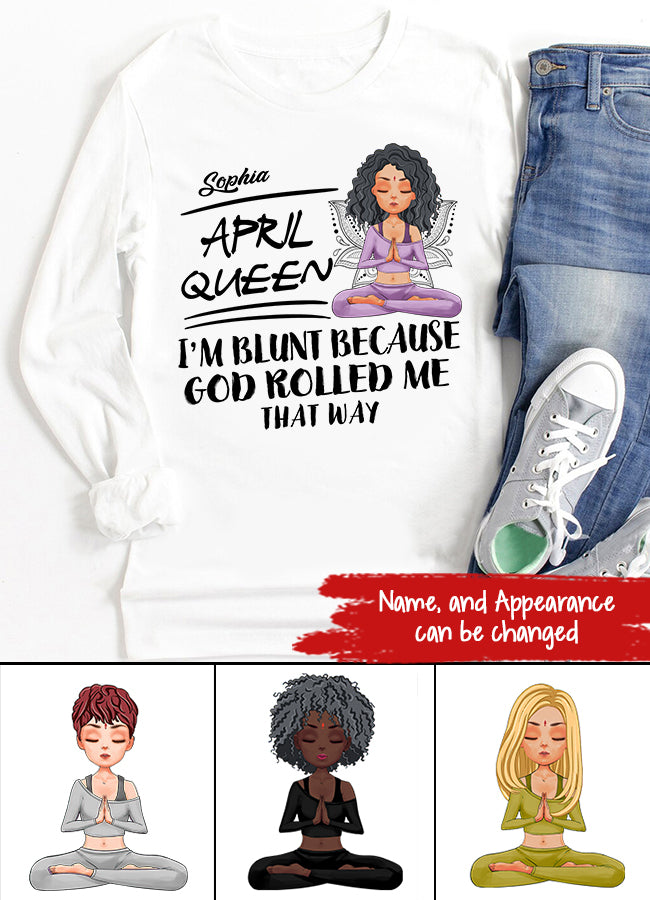 April Birthday Shirt, Custom Birthday Shirt, Queens Born In April, April Birthday Gifts, April Queen shirt, April Birthday Shirts For Woman, Her Birthday Gifts For April, Gift For Yoga Lover