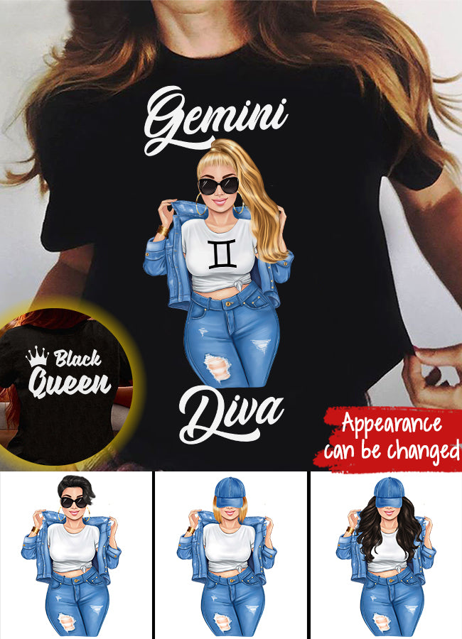 Personalized Gemini shirt, Gemini Birthday T Shirt, customize birthday shirt for woman