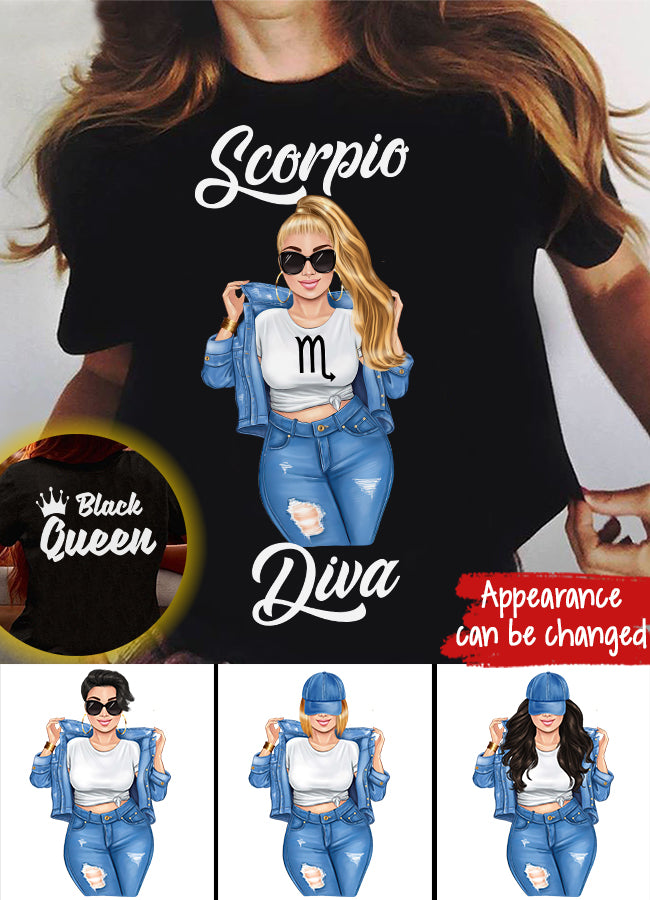 Personalized Scorpio shirt, Scorpio Birthday T Shirt, customize birthday shirt for woman