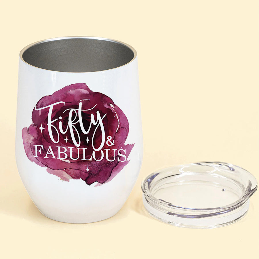 Wine Tumbler - 50th Birthday Wine Tumbler,  50th Gift Ideas For Her