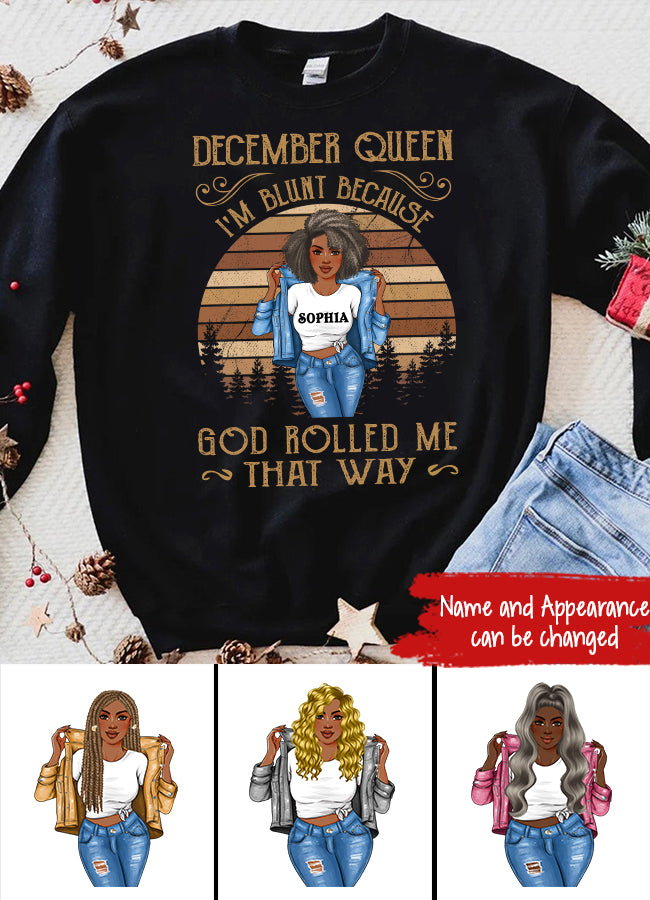 December birthday shirt, custom birthday shirt, Queens born in December, December Birthday Gifts For Afro Woman, December Birthday Gifts
