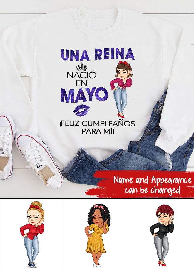 Camisa De Cumpleaños De Mayo, Camisa De Cumpleaños Personalizada, Reinas Nacidas En Mayo, Regalos De Cumpleaños De Mayo, Camisas De Mayo Para Mujeres