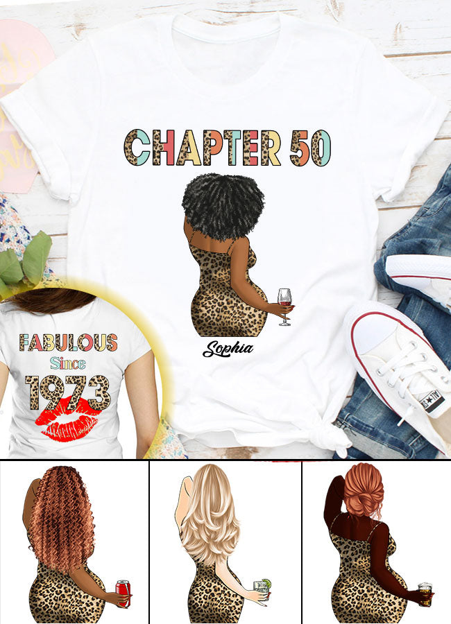 Chapter 50, Fabulous Since 1973 50th Birthday Unique T Shirt For Woman, Her Gifts For 50 Years Old , Turning 50 Birthday Cotton Shirt