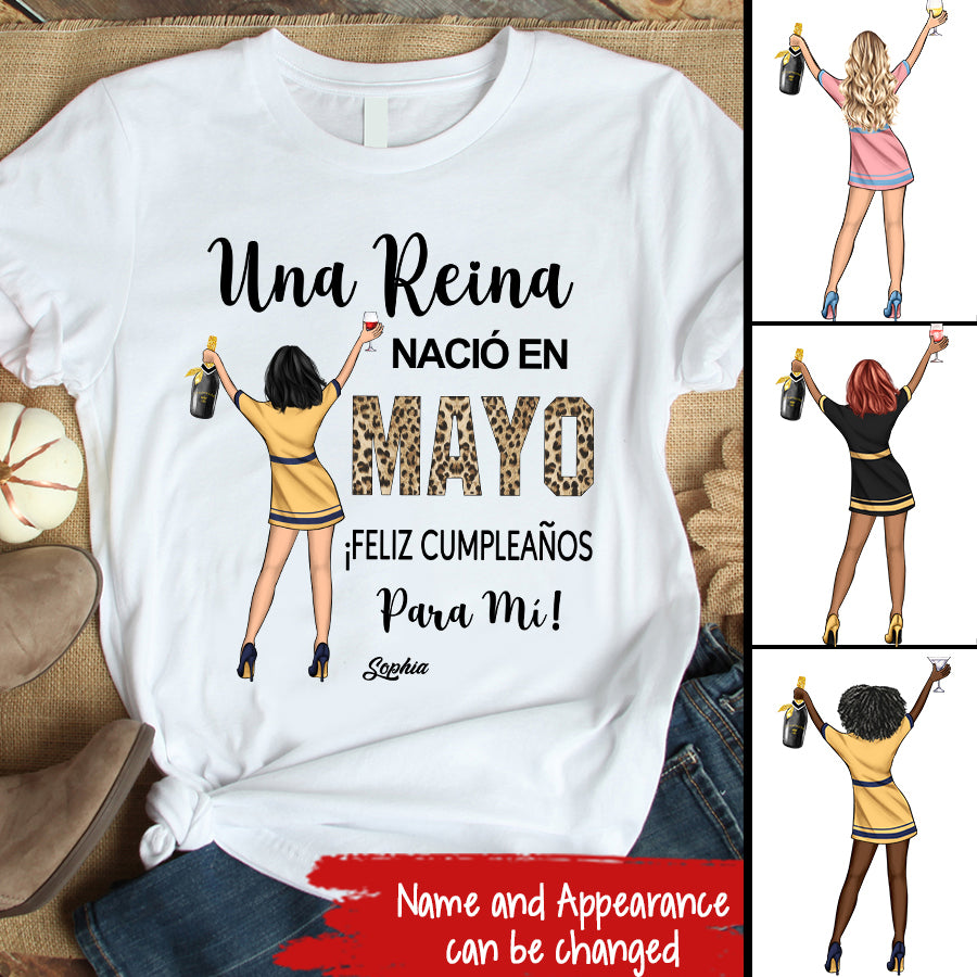 Camisa De Cumpleaños De Mayo, Camisa De Cumpleaños Personalizada, Reinas Nacidas En Mayo, Regalos De Cumpleaños De Mayo, Camisas De Mayo Para Mujeres