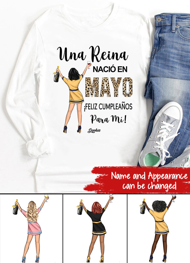 Camisa De Cumpleaños De Mayo, Camisa De Cumpleaños Personalizada, Reinas Nacidas En Mayo, Regalos De Cumpleaños De Mayo, Camisas De Mayo Para Mujeres