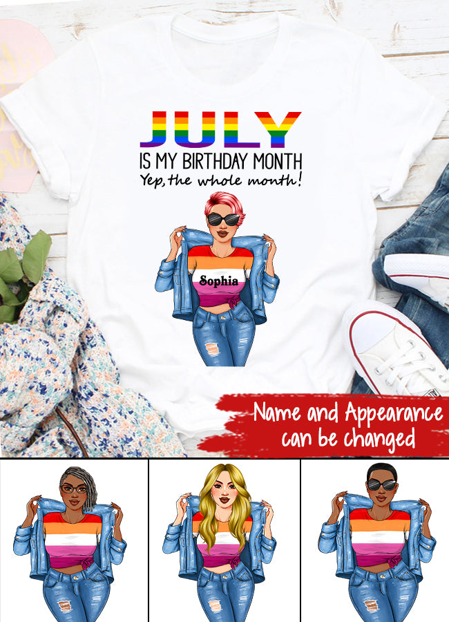 July Birthday Shirt, Custom Birthday Shirt, Queens Born In July, July Birthday Gifts, July Shirts For Woman, Lesbian Shirts, Lgbt Outfits, LGBT shirts