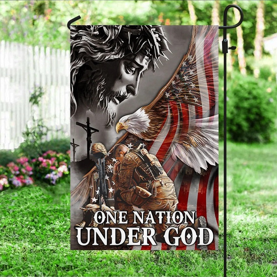 One Nation Under God Veteran Flag, Flag For Outdoor House Home Decorative Yard