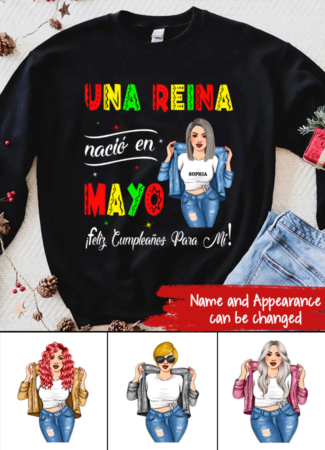 Camisa De Cumpleaños De Mayo, Camisa De Cumpleaños Personalizada, Reinas Nacidas En Mayo, Regalos De Cumpleaños De Mayo, Camisas De Mayo Para Mujeres