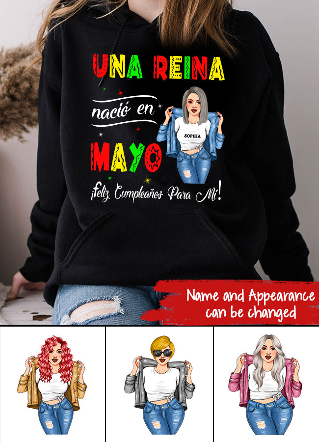 Camisa De Cumpleaños De Mayo, Camisa De Cumpleaños Personalizada, Reinas Nacidas En Mayo, Regalos De Cumpleaños De Mayo, Camisas De Mayo Para Mujeres