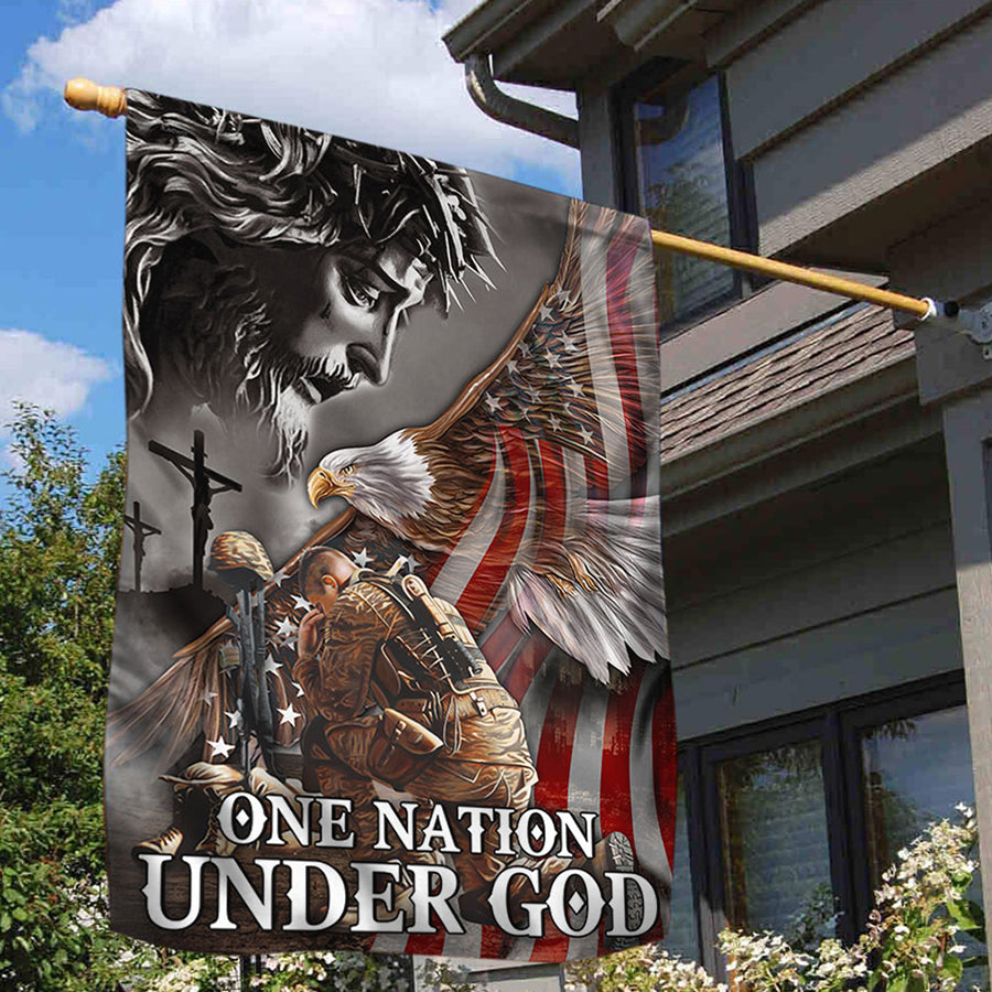 One Nation Under God Veteran Flag, Flag For Outdoor House Home Decorative Yard