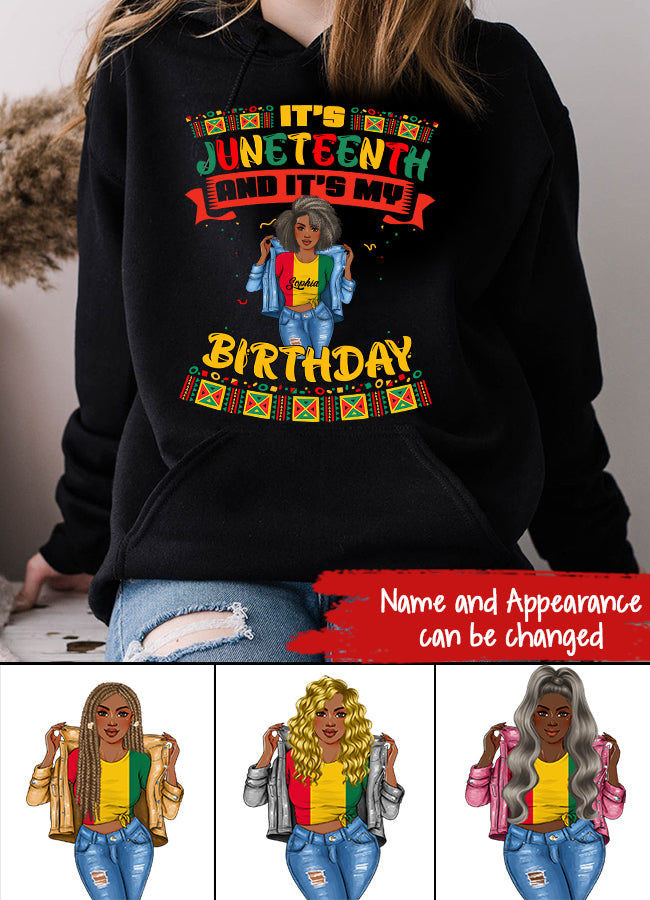 Juneteenth Shirt, Custom Juneteenth Shirt, It's Juneteenth And My Birthday African Black Juneteenth T-Shirt