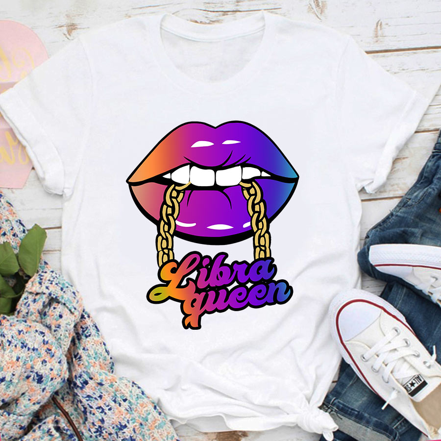 Libra Girl, Libra Birthday Shirts For Woman, Libra Birthday Month, Libra Cotton T-Shirt For Her