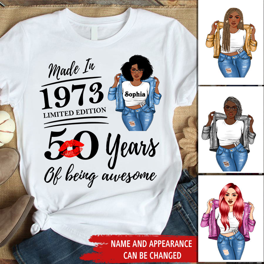 Chapter 50, Fabulous Since 1973 50th Birthday Unique T Shirt For Woman, Custom Birthday Shirt, Her Gifts For 50 Years Old