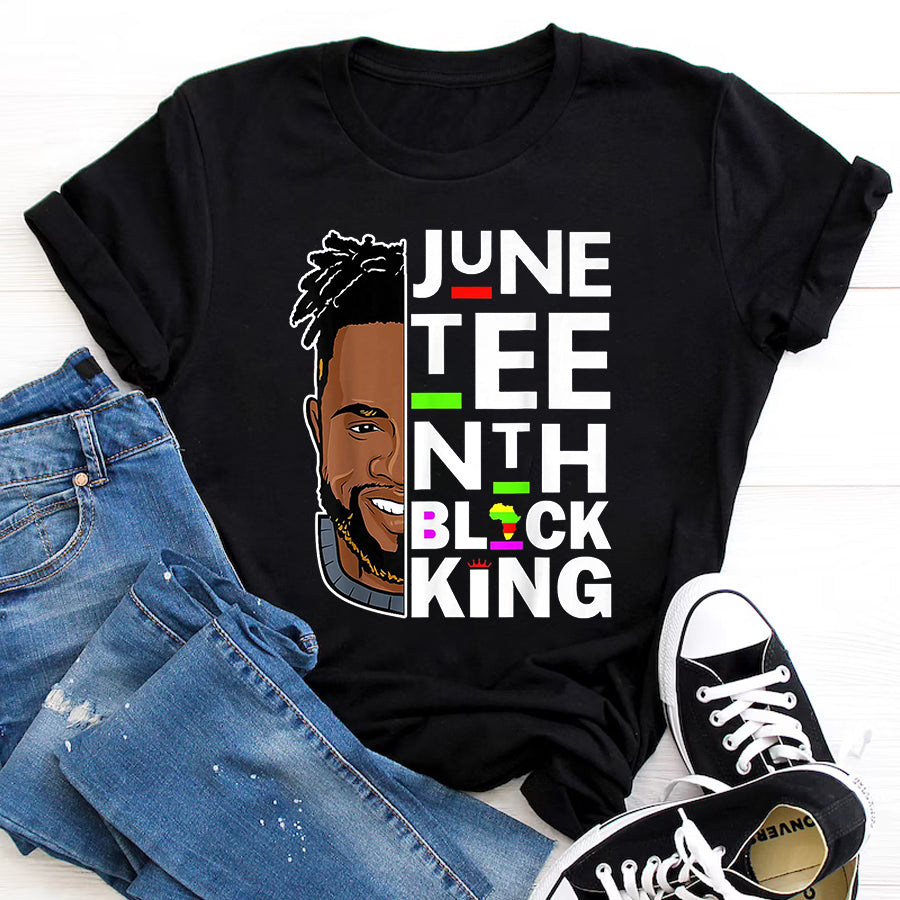 Father&#39;s Day Shirt Juneteenth Black King Melanin Father Dad Men Son Dad Da Boys T-Shirt