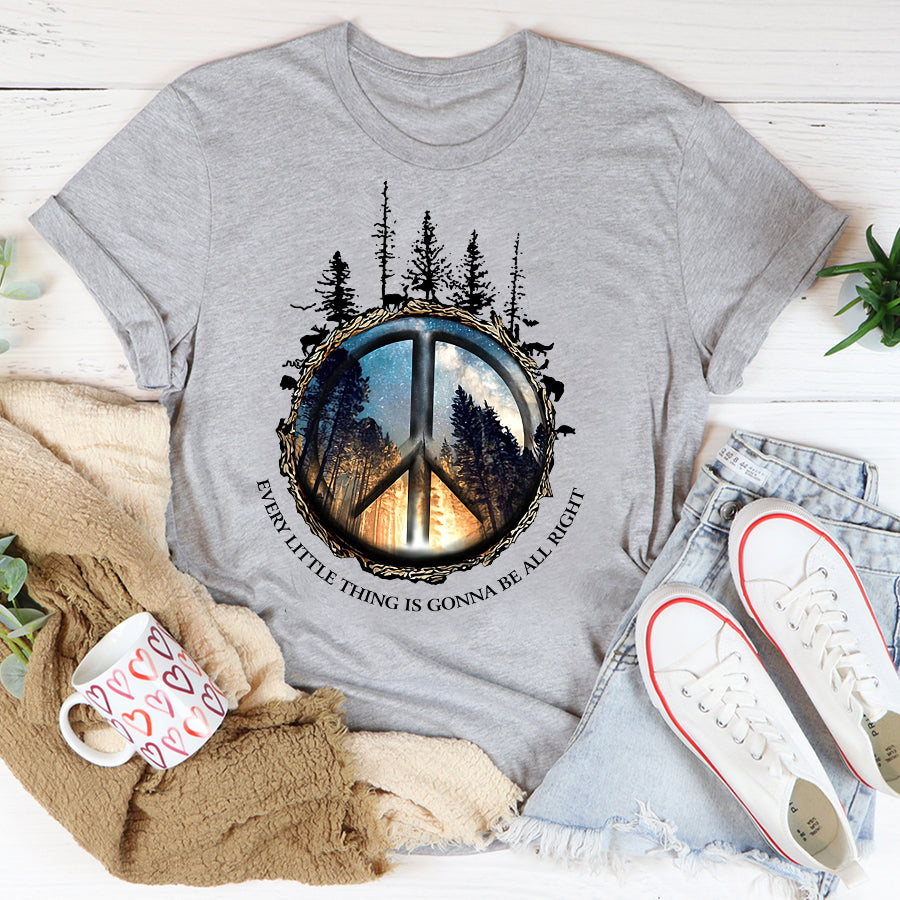 Every Little Thing Is Gonna Be All Right shirt, Hippie soul shirt, hippie gift, Camping Lover Unisex Cotton T Shirt