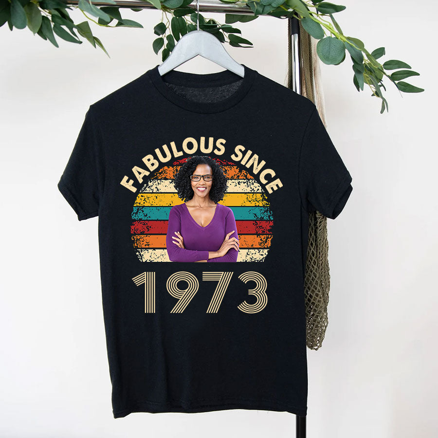 50th birthday shirts for her, Personalised 50th birthday gifts, 1973 t shirt, 50 and fabulous shirt, 50th birthday shirt ideas, gift ideas 50th birthday woman