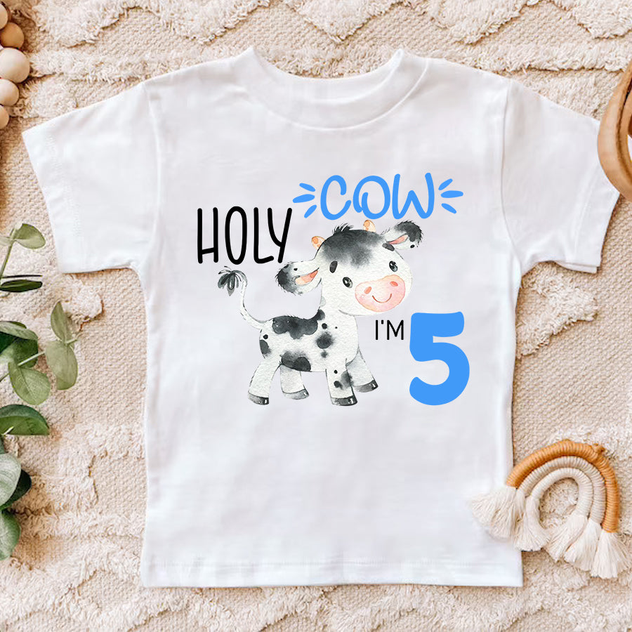 5th Birthday Shirt,  Cow Birthday Shirt, Five Birthday Shirt, 5th Birthday T Shirt, Baby Shirt