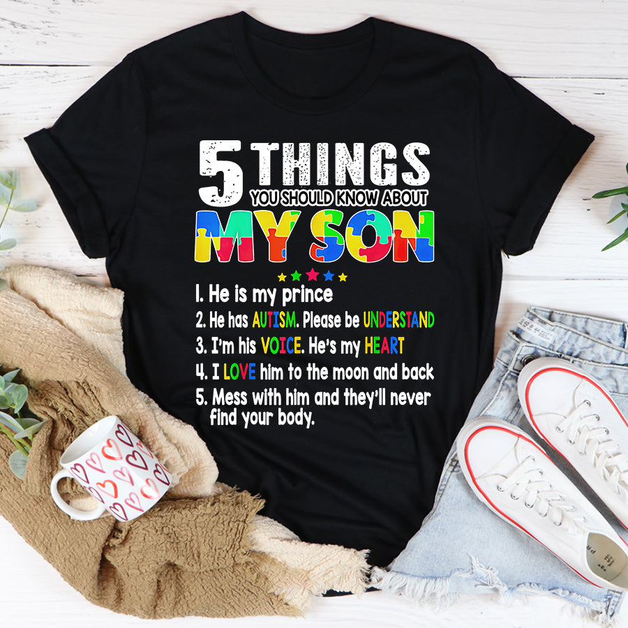 Autism Awareness Support Autism Son Kids for Mom Dad T-Shirt Autism Awareness Shirt