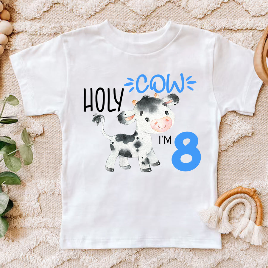 8th Birthday Shirt, Cow Birthday Shirt, Eight Birthday Shirt, 8th Birthday T Shirt, Baby Shirt