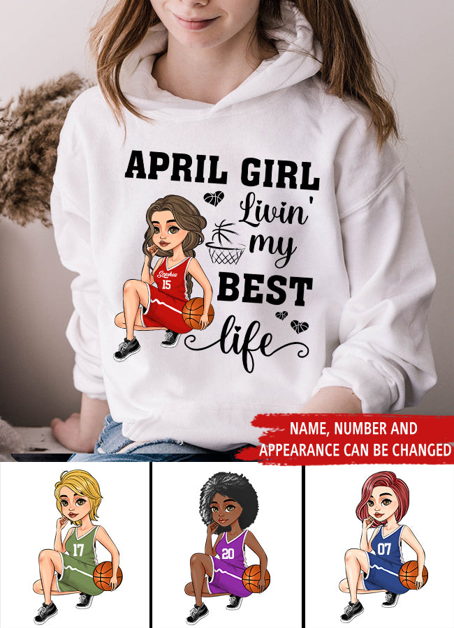 April Birthday Shirt, Custom Birthday Shirt, Queens Born In April, April Birthday Gifts, April Shirts For Woman, Birthday Gift For Basketball Lover