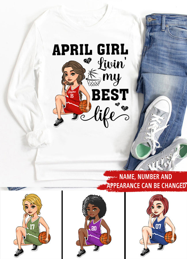 April Birthday Shirt, Custom Birthday Shirt, Queens Born In April, April Birthday Gifts, April Shirts For Woman, Birthday Gift For Basketball Lover