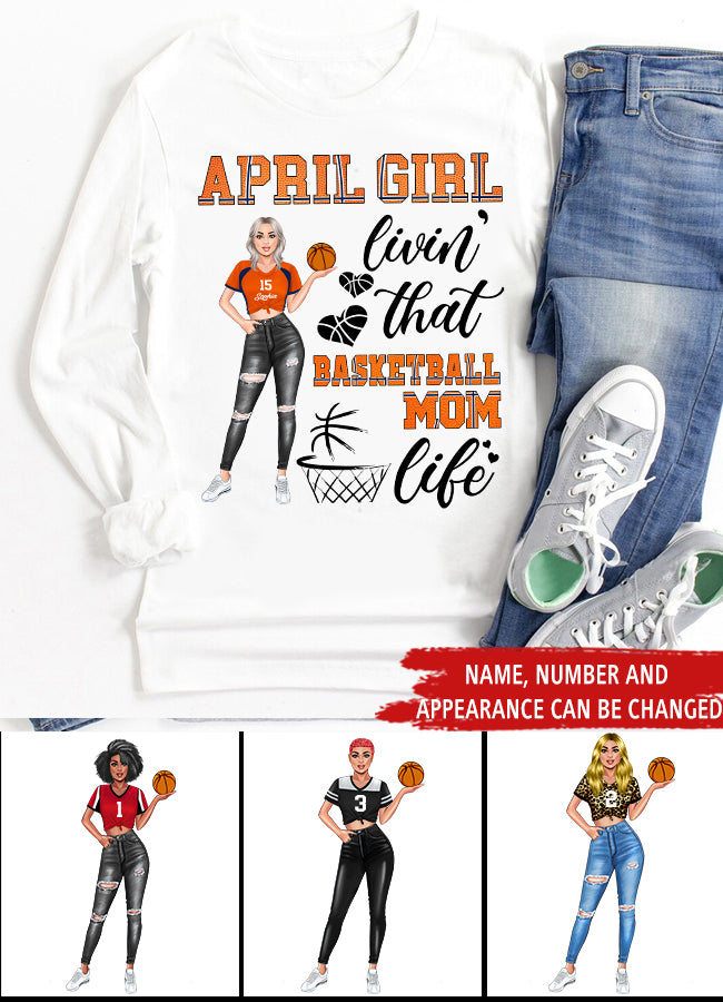 April Birthday Shirt, Custom Birthday Shirt, Queens Born In April, April Birthday Gifts, April Shirts For Woman, Birthday Gift For Basketball Lover