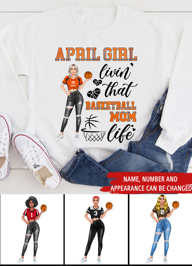 April Birthday Shirt, Custom Birthday Shirt, Queens Born In April, April Birthday Gifts, April Shirts For Woman, Birthday Gift For Basketball Lover
