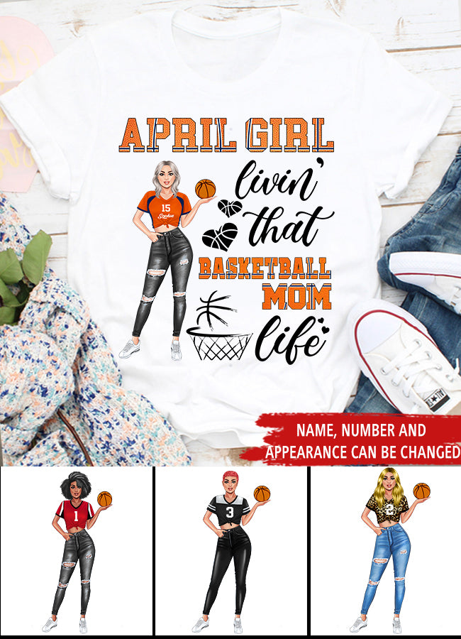 April Birthday Shirt, Custom Birthday Shirt, Queens Born In April, April Birthday Gifts, April Shirts For Woman, Birthday Gift For Basketball Lover