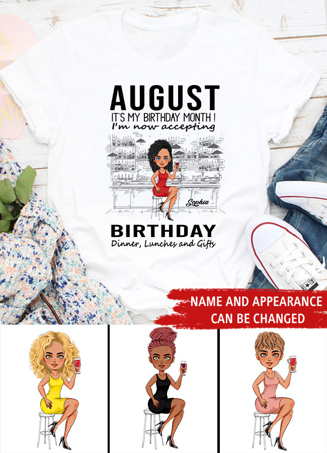 August Birthday Shirt, Custom Birthday Shirt, Queens Born In August, August Birthday Shirts For Woman, August Birthday Gifts