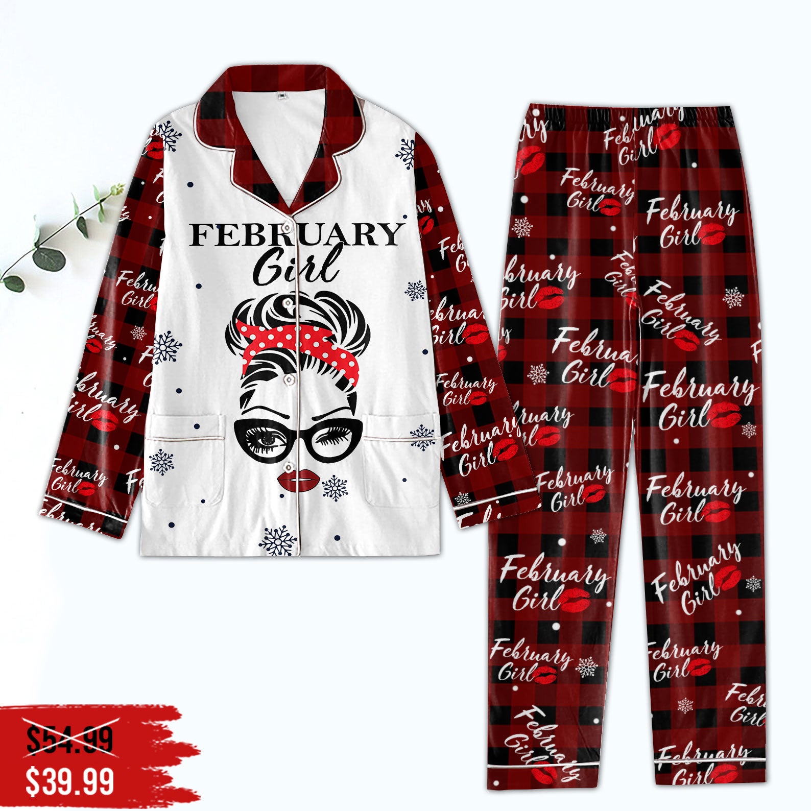 Women's Pajamas Set For February Woman, A Queen Was Born In February, Birthday Pajamas, Birthday gifts for February Woman